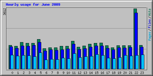 Hourly usage for June 2009