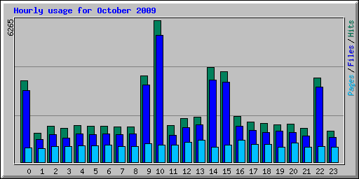 Hourly usage for October 2009