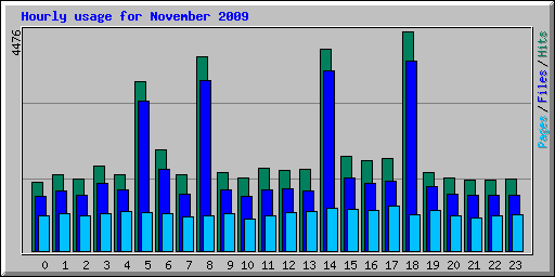 Hourly usage for November 2009